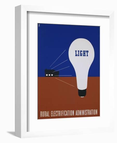 Light: Rural Electrification Administration Poster-Lester Beall-Framed Premium Photographic Print