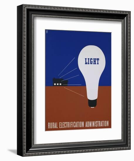 Light: Rural Electrification Administration Poster-Lester Beall-Framed Premium Photographic Print