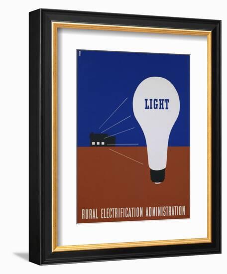 Light: Rural Electrification Administration Poster-Lester Beall-Framed Premium Photographic Print