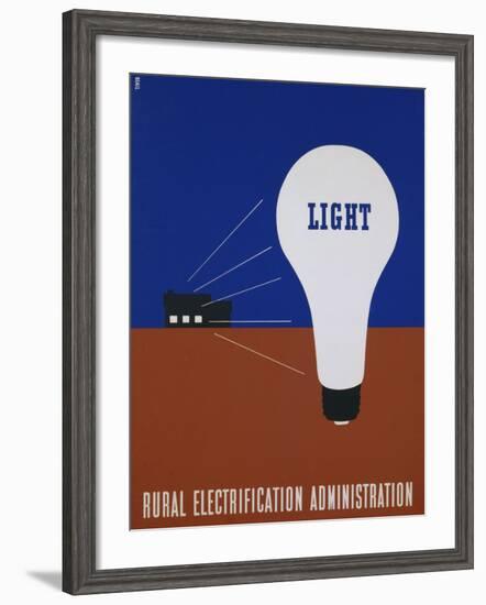 Light: Rural Electrification Administration Poster-Lester Beall-Framed Photographic Print