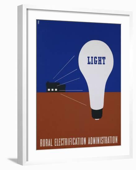 Light: Rural Electrification Administration Poster-Lester Beall-Framed Photographic Print