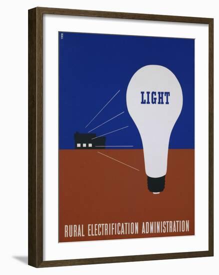 Light: Rural Electrification Administration Poster-Lester Beall-Framed Photographic Print