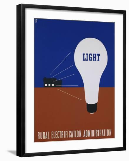 Light: Rural Electrification Administration Poster-Lester Beall-Framed Photographic Print