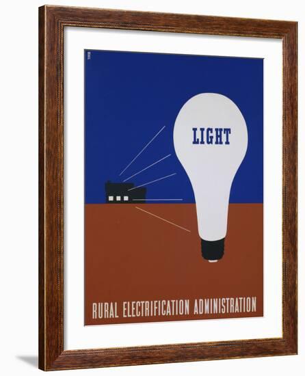 Light: Rural Electrification Administration Poster-Lester Beall-Framed Photographic Print