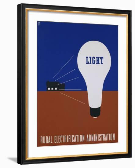 Light: Rural Electrification Administration Poster-Lester Beall-Framed Photographic Print