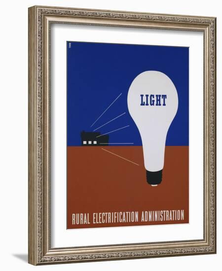 Light: Rural Electrification Administration Poster-Lester Beall-Framed Photographic Print