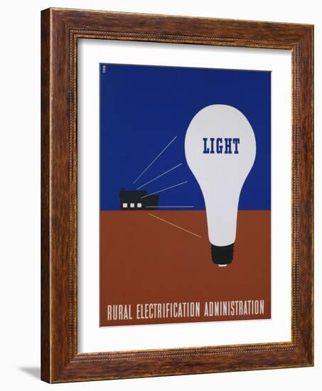 Light: Rural Electrification Administration Poster-Lester Beall-Framed Photographic Print