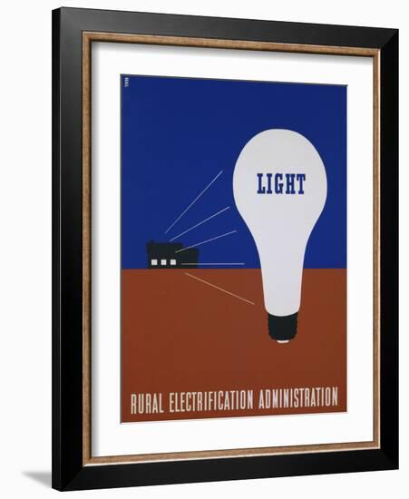 Light: Rural Electrification Administration Poster-Lester Beall-Framed Photographic Print