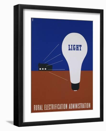 Light: Rural Electrification Administration Poster-Lester Beall-Framed Photographic Print