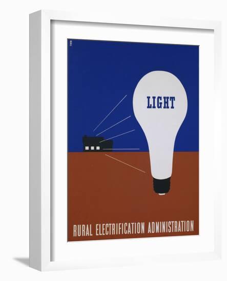 Light: Rural Electrification Administration Poster-Lester Beall-Framed Photographic Print