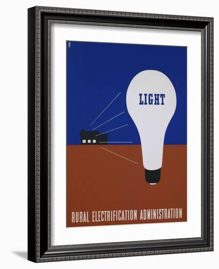 Light: Rural Electrification Administration Poster-Lester Beall-Framed Photographic Print