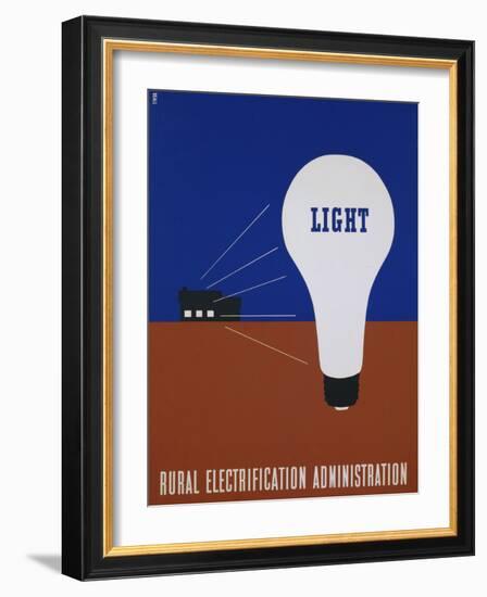 Light: Rural Electrification Administration Poster-Lester Beall-Framed Photographic Print