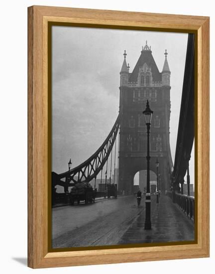 Light Traffic across Tower Bridge on an Overcast Day-Carl Mydans-Framed Premier Image Canvas