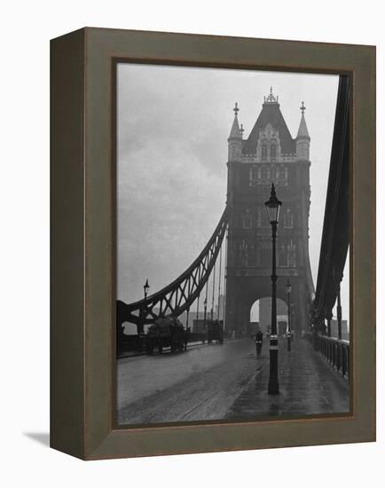 Light Traffic across Tower Bridge on an Overcast Day-Carl Mydans-Framed Premier Image Canvas
