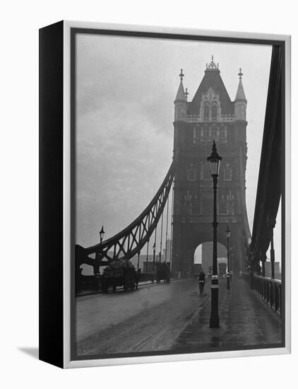 Light Traffic across Tower Bridge on an Overcast Day-Carl Mydans-Framed Premier Image Canvas