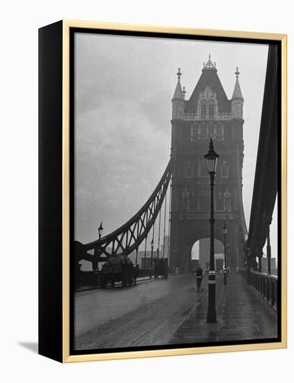 Light Traffic across Tower Bridge on an Overcast Day-Carl Mydans-Framed Premier Image Canvas