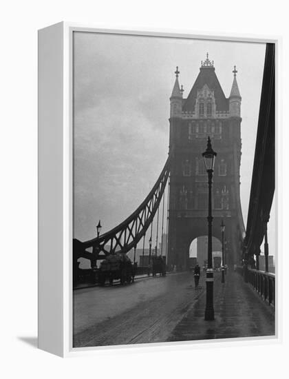 Light Traffic across Tower Bridge on an Overcast Day-Carl Mydans-Framed Premier Image Canvas