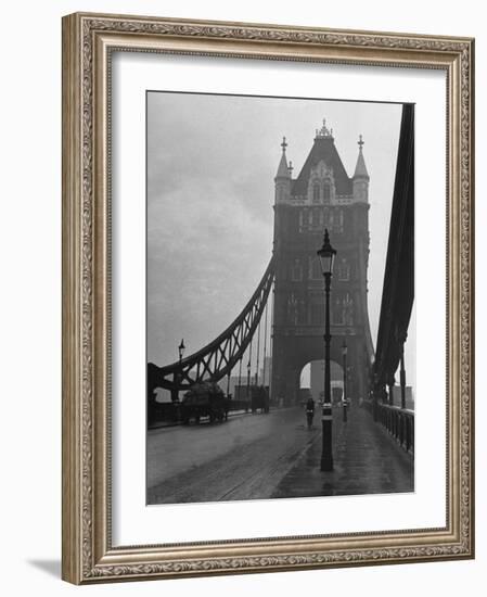 Light Traffic across Tower Bridge on an Overcast Day-Carl Mydans-Framed Photographic Print