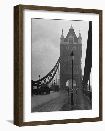 Light Traffic across Tower Bridge on an Overcast Day-Carl Mydans-Framed Photographic Print