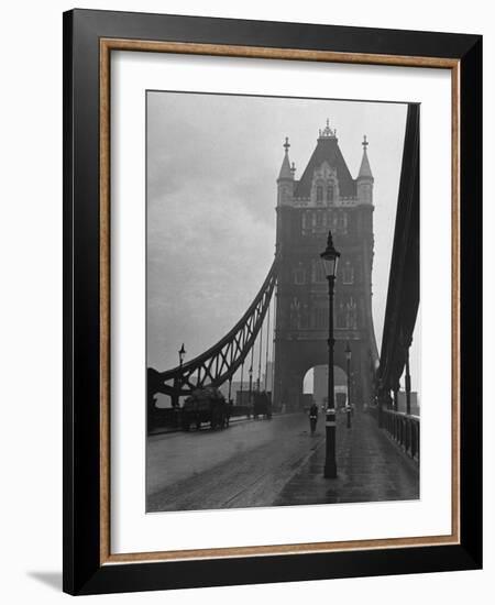 Light Traffic across Tower Bridge on an Overcast Day-Carl Mydans-Framed Photographic Print