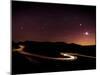 Light Trails and Stars Cape with Venus, Jupiter, Orion and Moon, Peak District Nat'l Park, England-Ian Egner-Mounted Photographic Print