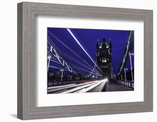 Light Trails on London Bridge in the Evening, London, United Kingdom, Europe-John Woodworth-Framed Photographic Print