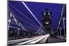 Light Trails on London Bridge in the Evening, London, United Kingdom, Europe-John Woodworth-Mounted Photographic Print