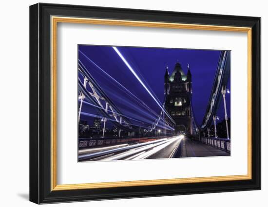 Light Trails on London Bridge in the Evening, London, United Kingdom, Europe-John Woodworth-Framed Photographic Print