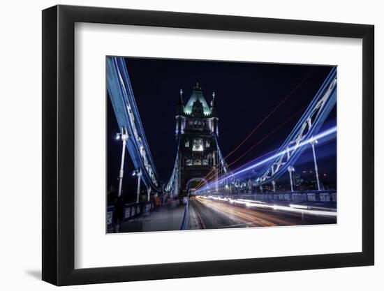 Light Trails on London Bridge in the Evening, London, United Kingdom, Europe-John Woodworth-Framed Photographic Print