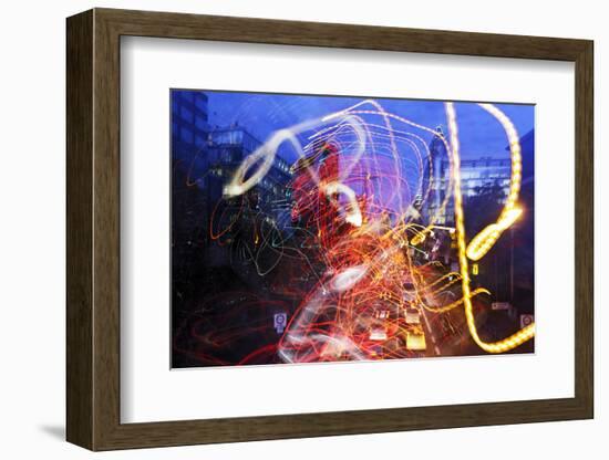 Light Trails, Traffic, Abstract, Dynamic, Rush-Hour Traffic-Axel Schmies-Framed Photographic Print