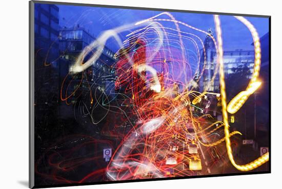 Light Trails, Traffic, Abstract, Dynamic, Rush-Hour Traffic-Axel Schmies-Mounted Photographic Print