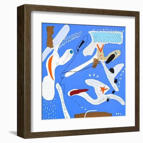 Light ultramarine blue emotion-Hyunah Kim-Framed Art Print