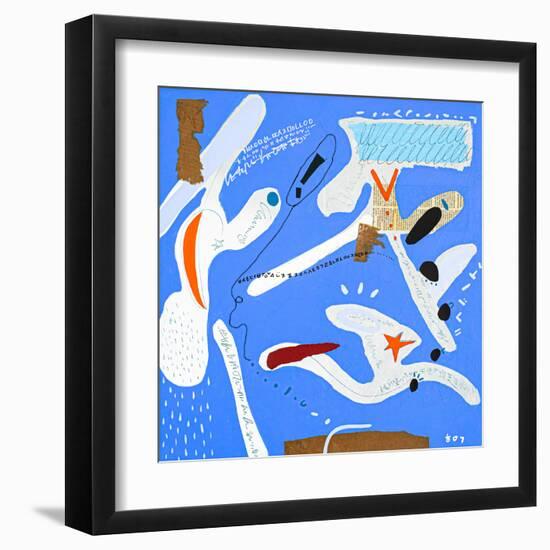 Light ultramarine blue emotion-Hyunah Kim-Framed Art Print