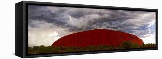 Light with Rain Storm, Uluru-Kata Tjuta Nat'l Park, UNESCO World Heritage Site, Australia-Giles Bracher-Framed Premier Image Canvas