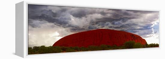 Light with Rain Storm, Uluru-Kata Tjuta Nat'l Park, UNESCO World Heritage Site, Australia-Giles Bracher-Framed Premier Image Canvas