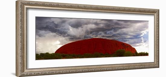 Light with Rain Storm, Uluru-Kata Tjuta Nat'l Park, UNESCO World Heritage Site, Australia-Giles Bracher-Framed Photographic Print