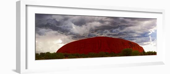 Light with Rain Storm, Uluru-Kata Tjuta Nat'l Park, UNESCO World Heritage Site, Australia-Giles Bracher-Framed Photographic Print