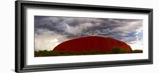 Light with Rain Storm, Uluru-Kata Tjuta Nat'l Park, UNESCO World Heritage Site, Australia-Giles Bracher-Framed Photographic Print