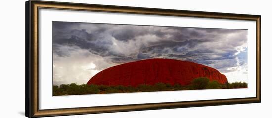 Light with Rain Storm, Uluru-Kata Tjuta Nat'l Park, UNESCO World Heritage Site, Australia-Giles Bracher-Framed Photographic Print