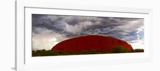 Light with Rain Storm, Uluru-Kata Tjuta Nat'l Park, UNESCO World Heritage Site, Australia-Giles Bracher-Framed Photographic Print