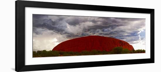 Light with Rain Storm, Uluru-Kata Tjuta Nat'l Park, UNESCO World Heritage Site, Australia-Giles Bracher-Framed Photographic Print