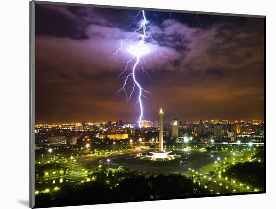 Lightening striking near Merdeka Square-Fadil-Mounted Photographic Print