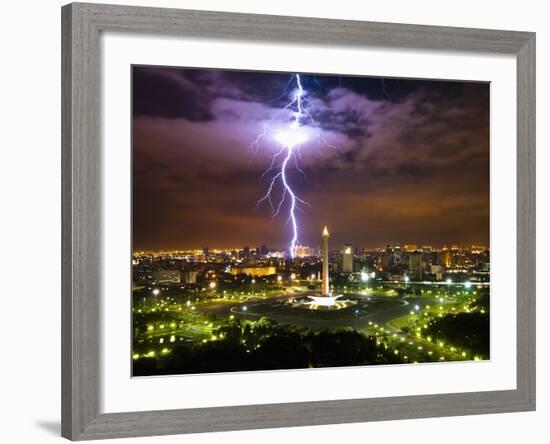 Lightening striking near Merdeka Square-Fadil-Framed Photographic Print