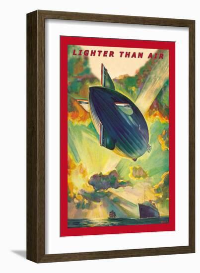 Lighter Than Air: Air Ship Traverses the Ocean-null-Framed Art Print