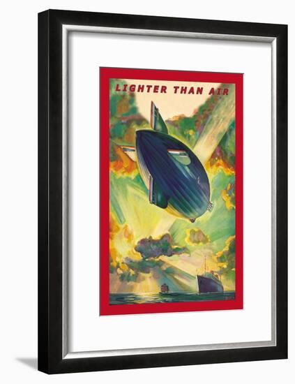 Lighter Than Air: Air Ship Traverses the Ocean-null-Framed Art Print