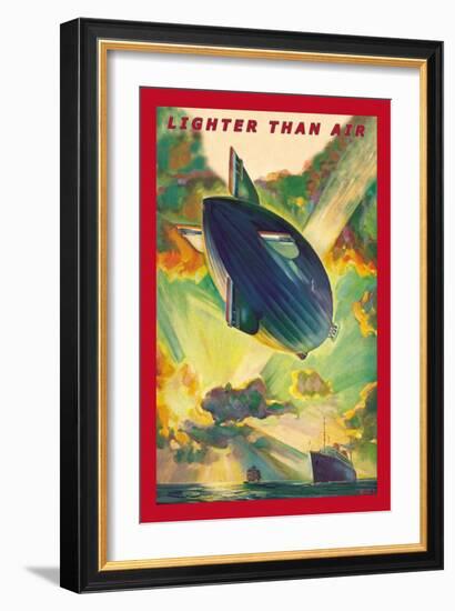 Lighter Than Air: Air Ship Traverses the Ocean-null-Framed Art Print