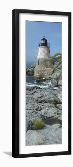 Lighthouse Along the Sea, Castle Hill Lighthouse, Narraganset Bay, Newport, Rhode Island, USA-null-Framed Premium Photographic Print