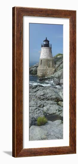 Lighthouse Along the Sea, Castle Hill Lighthouse, Narraganset Bay, Newport, Rhode Island, USA-null-Framed Photographic Print