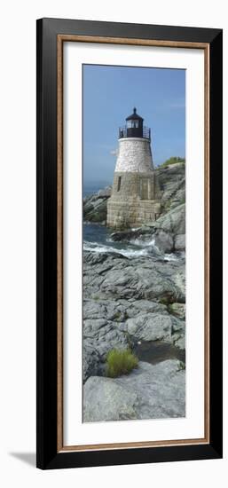 Lighthouse Along the Sea, Castle Hill Lighthouse, Narraganset Bay, Newport, Rhode Island, USA-null-Framed Photographic Print