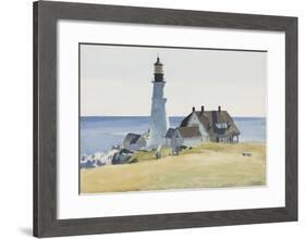 Lighthouse and Buildings, Portland Head, 1927-Edward Hopper-Framed Art Print